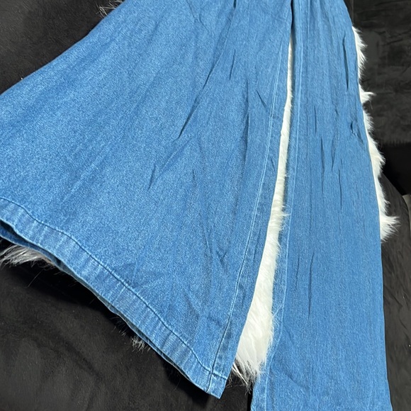 Demin Wide Leg Jumpsuit - Picture 6 of 7